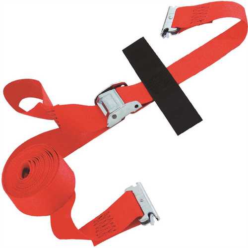 SNAP-LOC SLTE220CR 20 ft. x 2 in. Cam Buckle E-Strap with Hook and Loop Storage Fastener in Red