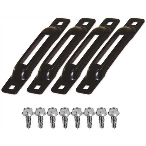 E-Track Single Strap Anchor in Black with Self-Drilling Screws