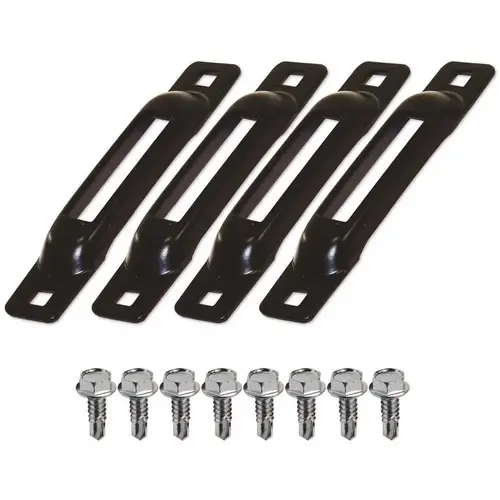 SNAP-LOC SLSB4FS E-Track Single Strap Anchor in Black with Self-Drilling Screws