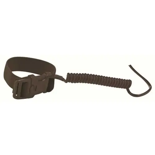 Black Coil Hard Hat Lanyard with Buckle