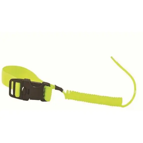 Squids Lime Coil Hard Hat Lanyard with Buckle