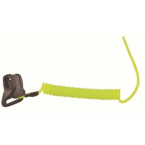 Squids Lime Coil Hard Hat Lanyard with Clamp