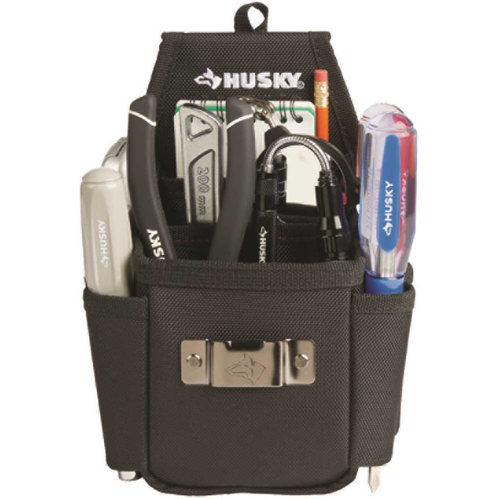 Husky HD00130-TH Black 3-Pocket Utility Plus Tool Pouch