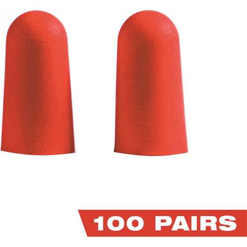 Ear Plugs, 32 dB NRR, Tapered, Foam Ear Plug, Red Ear Plug - pack of 100