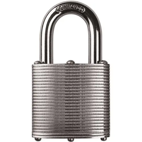 Heavy Duty Steel Keyed 1-3/4 in. Padlock W 1-1/8 in. Alloy Shackle Weatherproof Outdoor Durable Military