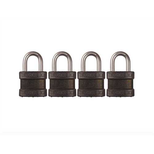 Blackout High Security 1-3/4 in. Keyed Padlock Outdoor Weather Resistant Military-Grade W 1-1/8in. Shackle - pack of 4