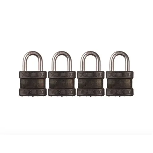 Blackout High Security 1-3/4 in. Keyed Padlock Outdoor Weather Resistant Military-Grade W 1-1/8in. Shackle - pack of 4