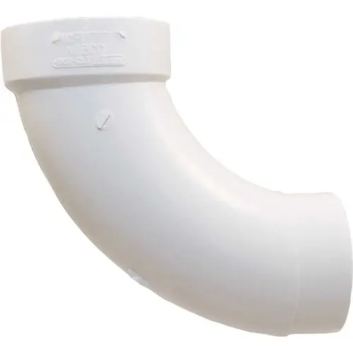 1-1/2 in. PVC DWV Spigot x Hub Long Turn 90 Degree Elbow Fitting