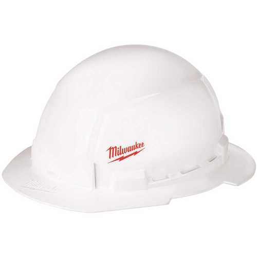 BOLT White Type 1 Class E Full Brim Hard Hat with Small Logo