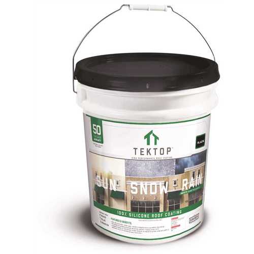 TekTop 5 Gal. Black 100% Silicone High Solids Roof Coating