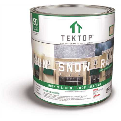 TekTop 1 Gal. Tan 100% Silicone High Solids Roof Coating