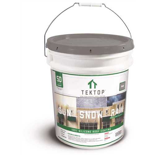 TekTop 5 Gal. Gray 100% Silicone High Solids Roof Coating