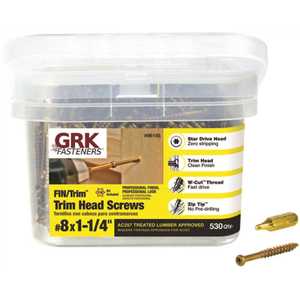 GRK Fasteners 96155 #8 x 1-1/4 in. Star Drive Trim-Head Finish Screw - pack of 530