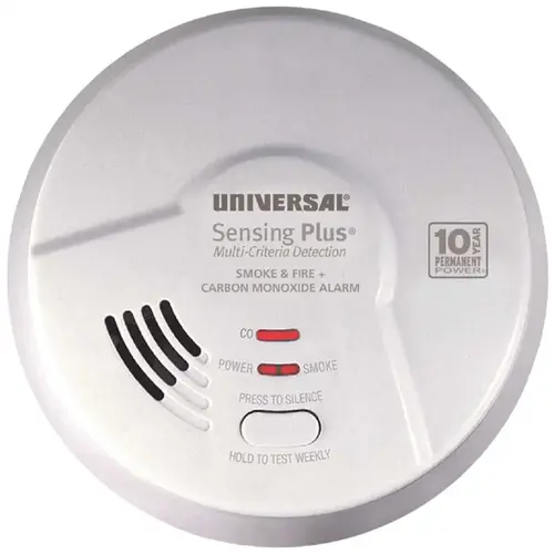 Universal Security Instruments Inc AMIC3511SB 10-Year Sealed, Battery Operated, 3-in-1 Smoke, Fire & Carbon Monoxide Detector, Multi-Criteria Detection