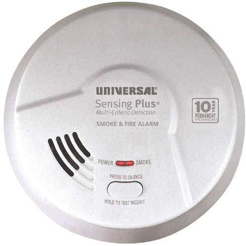 Universal Security Instruments Inc AMI3051SB 10 Year Sealed, Battery Operated, 2-In-1 Smoke And Fire Detector, Multi-Criteria Detection