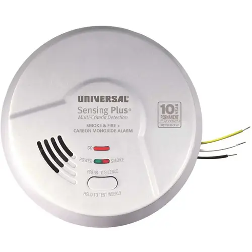 Combination 3-in-1 Hardwired Smoke, Fire and CO Alarm Detector 10-Year Sealed Battery Backup, Multi-Criteria Detection