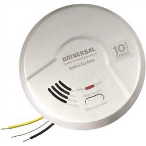 Universal Security Instruments Inc AMI1061SB Combination 2-in-1 Smoke and Fire Alarm Detector Hardwired 10-Year Sealed Battery Backup Multi-Criteria Detection