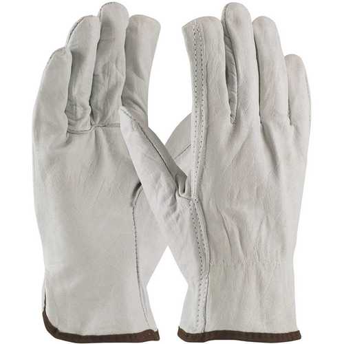 Large Economy Grade Top Grain Cowhide Leather Drivers Glove Straight Thumb - pack of 12