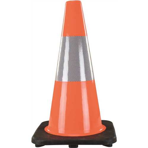 Orange PVC 18 in. Traffic Cone with Reflective Collar