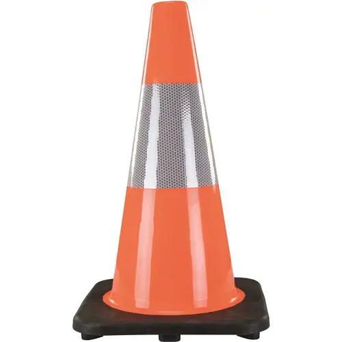 Orange PVC 18 in. Traffic Cone with Reflective Collar