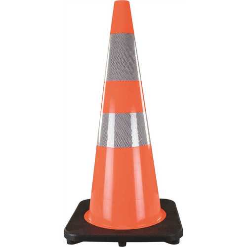 Orange PVC 28 in. Traffic Cone with Reflective Collars