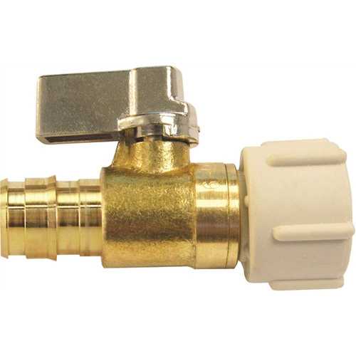 1 Trunk 6 -Loop/Port Ball Valve Brass Pex Manifold Blue and Red Handles for 1/2 Pex Tubing 