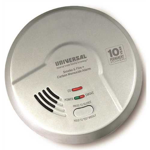 Combination 3-in-1 Smoke, Fire and CO Alarm Detector, Battery Operated, 10-Year Sealed - pack of 6