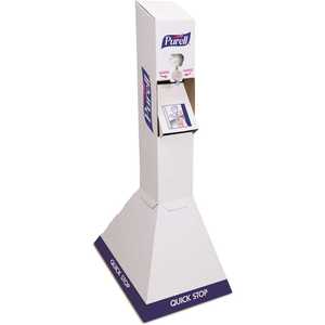 PURELL 2156-02-QFS Quick Nxt Floor Stand Hand Sanitizer Commercial Dispenser Kit in White Carboard with 2 Refills