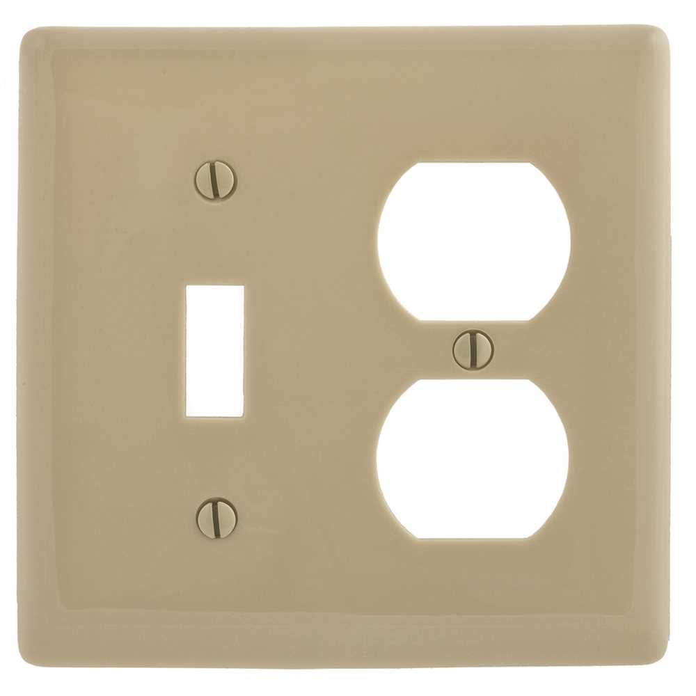 HUBBELL WIRING P18I 2-Gang Ivory Toggle and Duplex Wall Plate