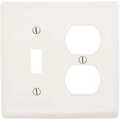 HUBBELL WIRING PJ18W 2-Gang White Medium Size Toggle and Duplex Wall Plate