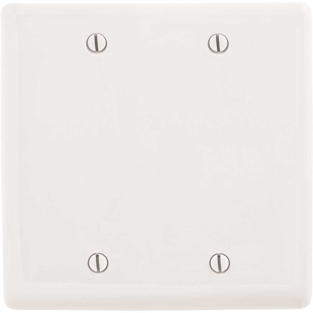 HUBBELL WIRING PJ23W 2-Gang White Medium Size Box Mount Blank Wall Plate