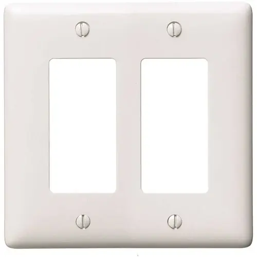 2-Gang Decorator Wall Plate - White