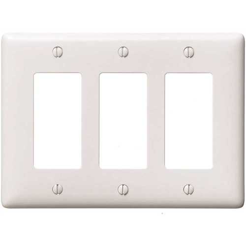 HUBBELL WIRING P263W 3-Gang Decorator Wall Plate - White