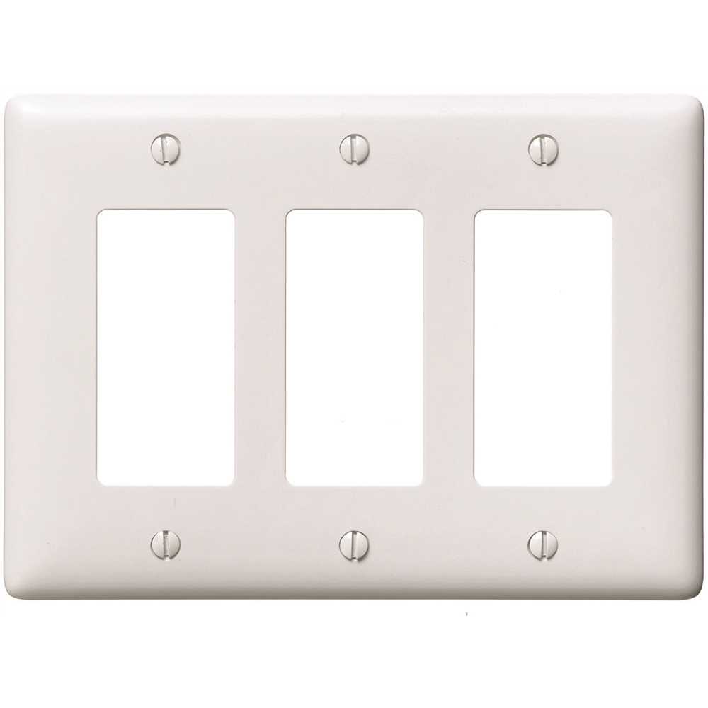 HUBBELL WIRING PJ263W 3-Gang Medium Size Decorator Wall Plate - White