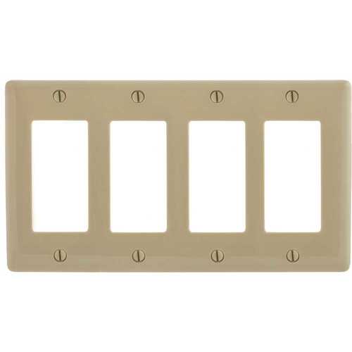 4-Gang Decorator Wall Plate - Ivory