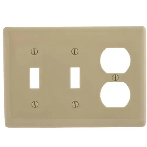 3-Gang Ivory Toggle and Duplex Wall Plate