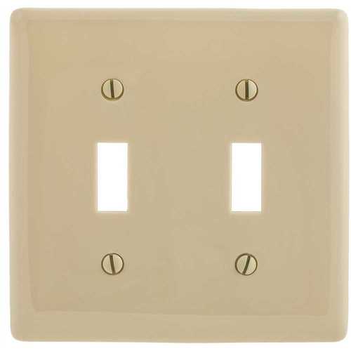 2-Gang Ivory Medium Size Toggle Wall Plate