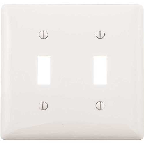 HUBBELL WIRING P2W 2-Gang White Toggle Wall Plate