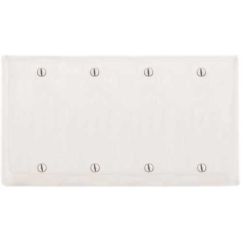 4-Gang White Box Mount Blank Wall Plate