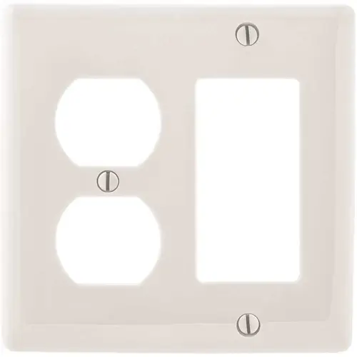 2-Gang White Duplex and Decorator Wall Plate