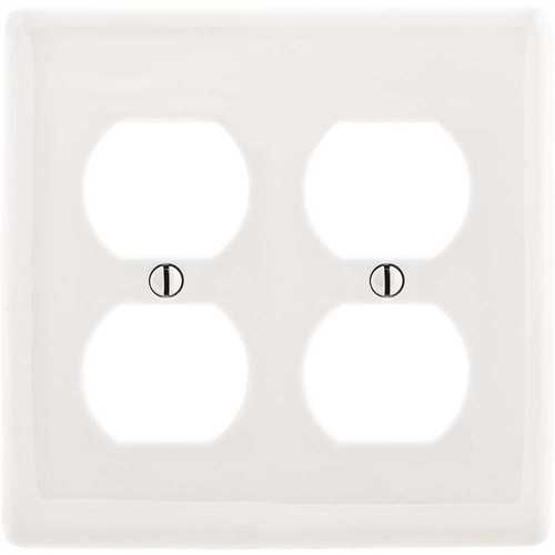 HUBBELL WIRING P82W 2-Gang Duplex Wall Plate - White