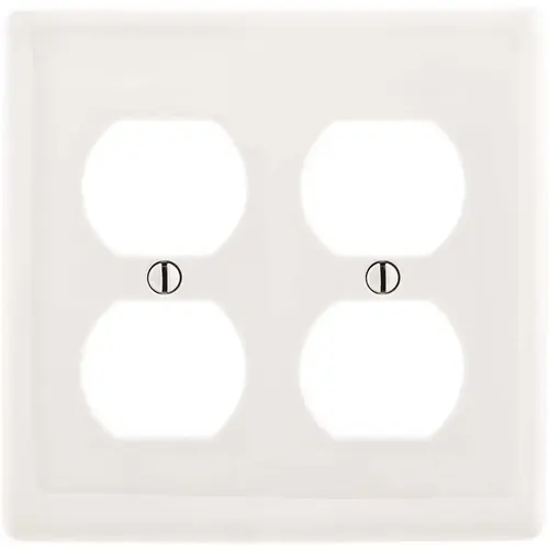 2-Gang Medium Size Duplex Wall Plate - White