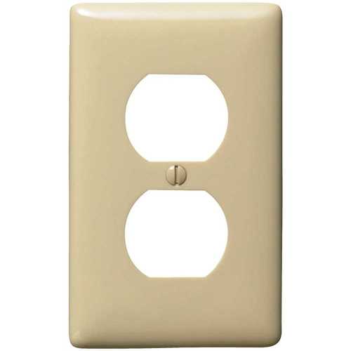 HUBBELL WIRING P8I 1-Gang Duplex Wall Plate - Ivory