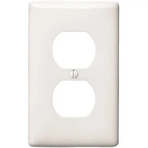 HUBBELL WIRING P8W 1-Gang Duplex Wall Plate - White