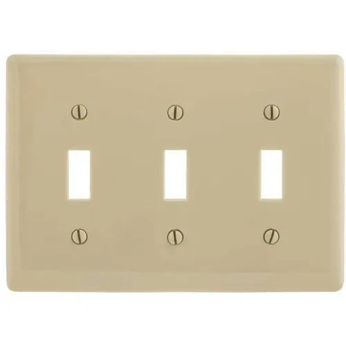 3-Gang Ivory Medium Size Toggle Wall Plate