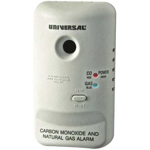 USI Electric MCN400B-6P Plug-In, 2-In-1 Carbon Monoxide & Natural Gas Detector, Battery Backup, Microprocessor Intelligence - pack of 6