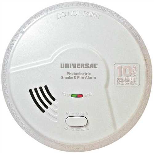 USI Electric MP316SB-6P Battery Operated Combination 2-in-1 Photoelectric Smoke and Fire Alarm Detector, 10-Year Sealed - pack of 6