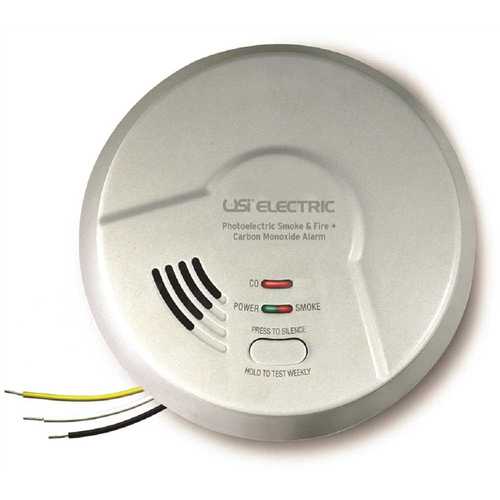 Hardwired Combination Photoelectric Smoke and Carbon Monoxide Alarm Detector, 10-Year Sealed Battery Back-Up - pack of 6