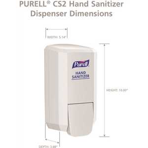 PURELL 4121-06 CS2 1000 ml White Push Style Hand Sanitizer Dispenser - pack of 6
