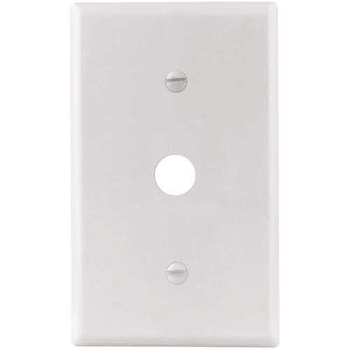 Titan3 Technology TPMSSW-C White Smooth 1-Gang Coaxial Standard Metal Wall Plate - pack of 25